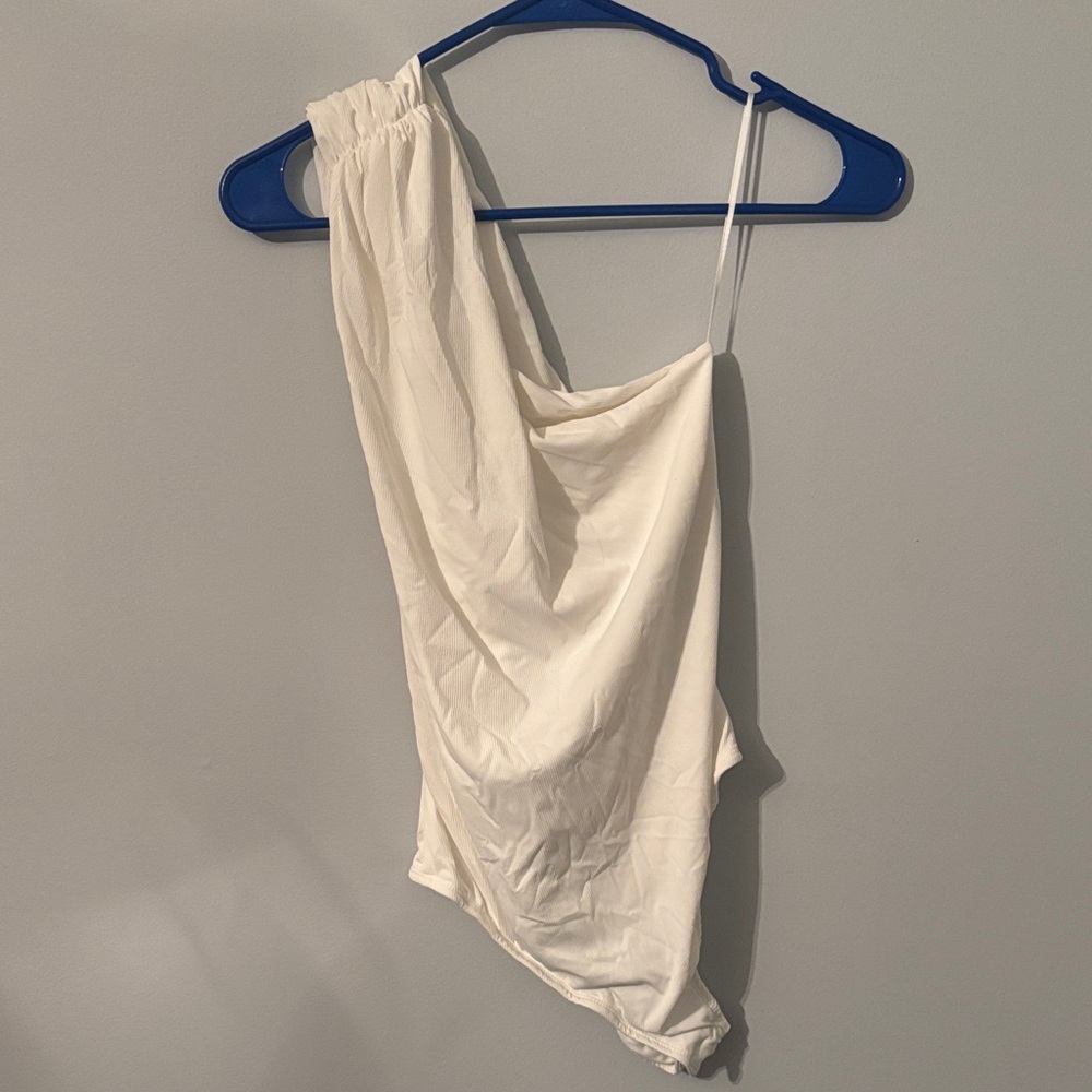 Elegant White One-Shoulder Bodysuit